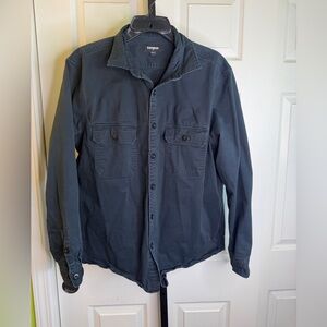 Express Men's Black Shirt Jacket, size Large